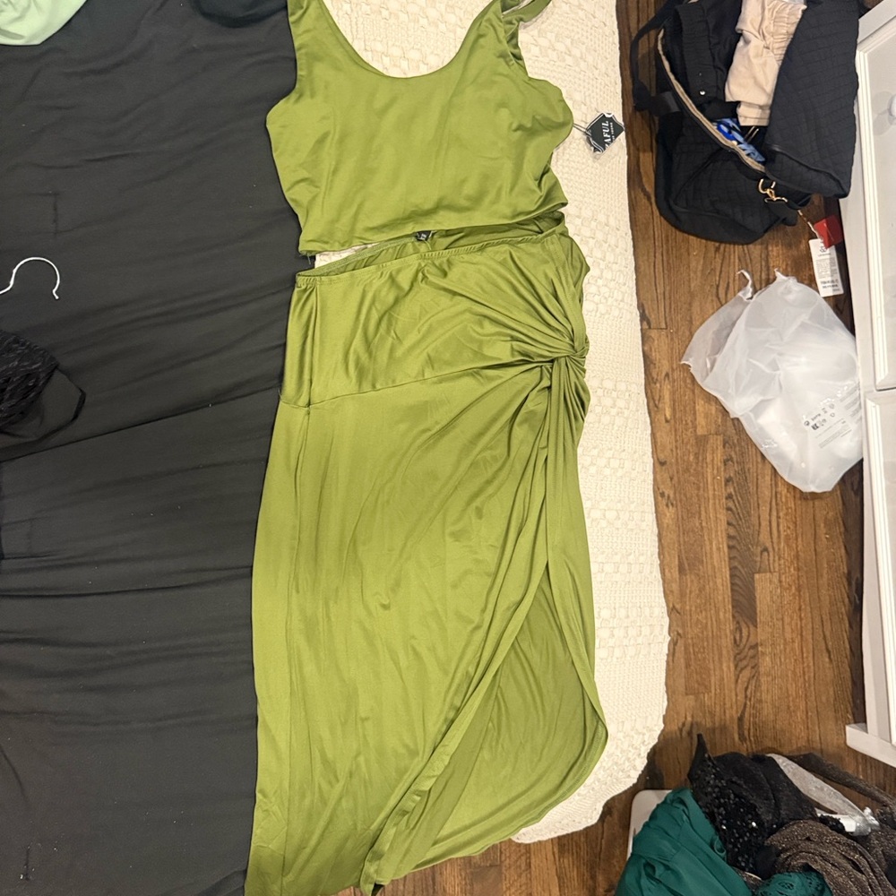 Zaful Asymmetrical Green Dress